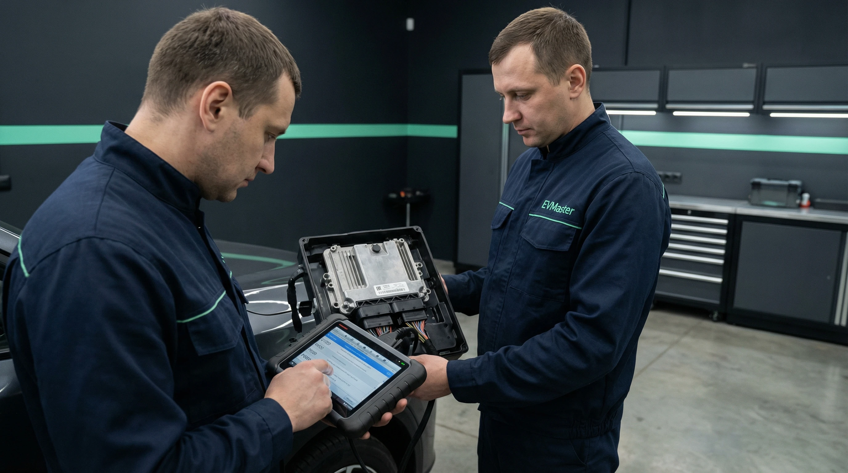 Мастер EVMaster диагностирует CAN-шину Changan сканером для поиска обрывов и помех