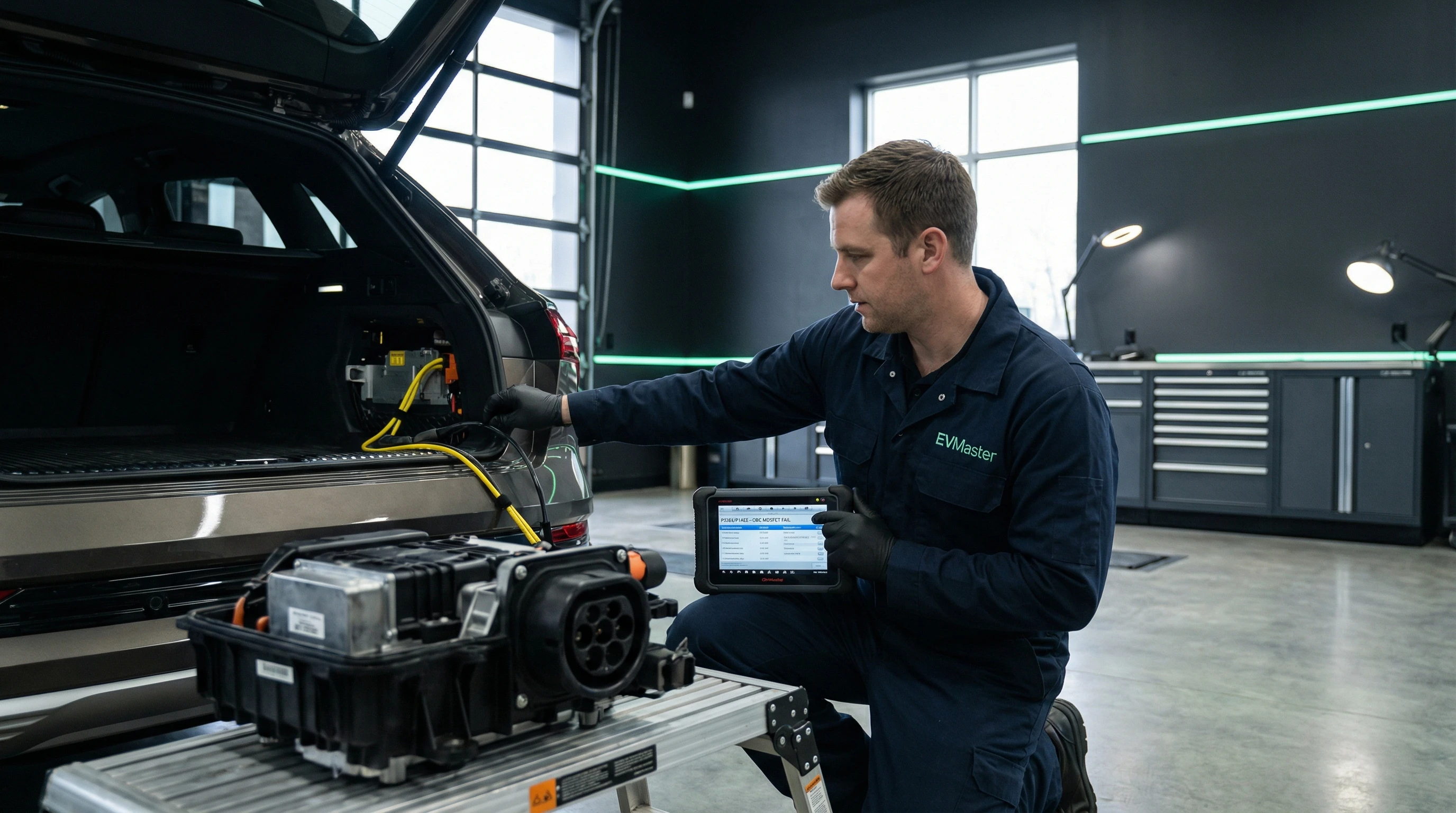 Мастер EVMaster диагностирует отказ MOSFET в зарядном устройстве электромобиля Voyah в Минске
