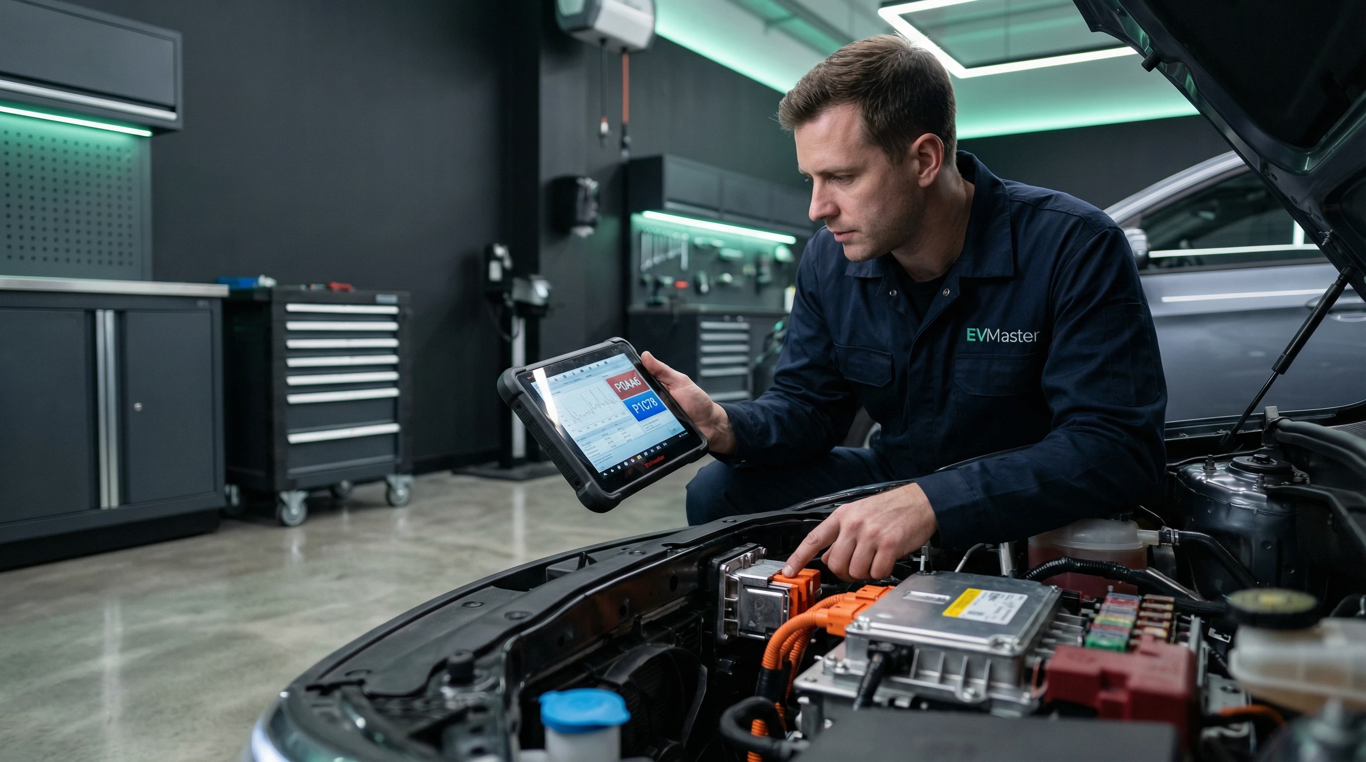 Диагностика высоковольтной батареи BYD в сервисе EVMaster с помощью профессионального оборудования