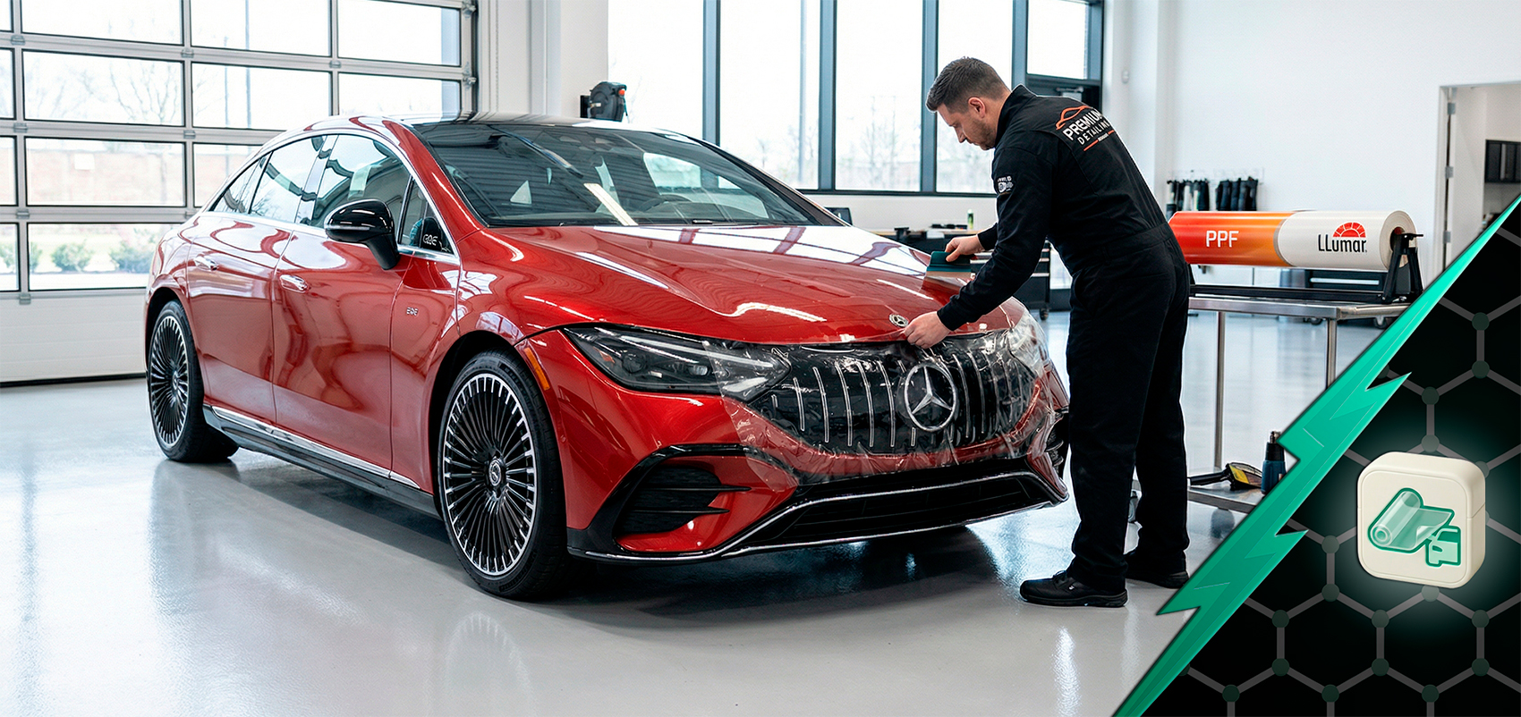 Оклейка антигравийной пленкой Mercedes-Benz