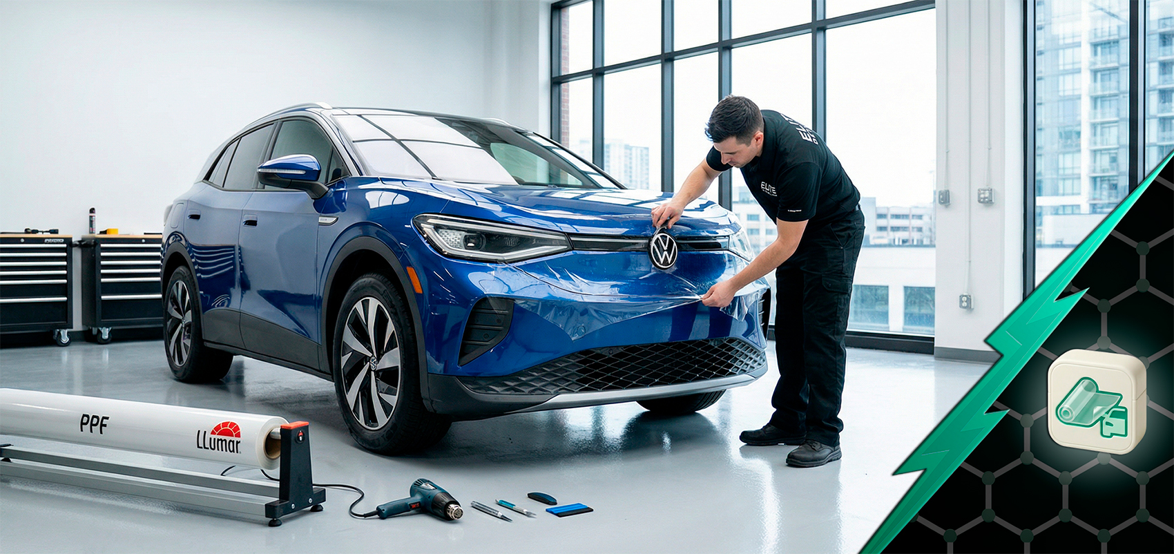 Оклейка антигравийной пленкой Volkswagen