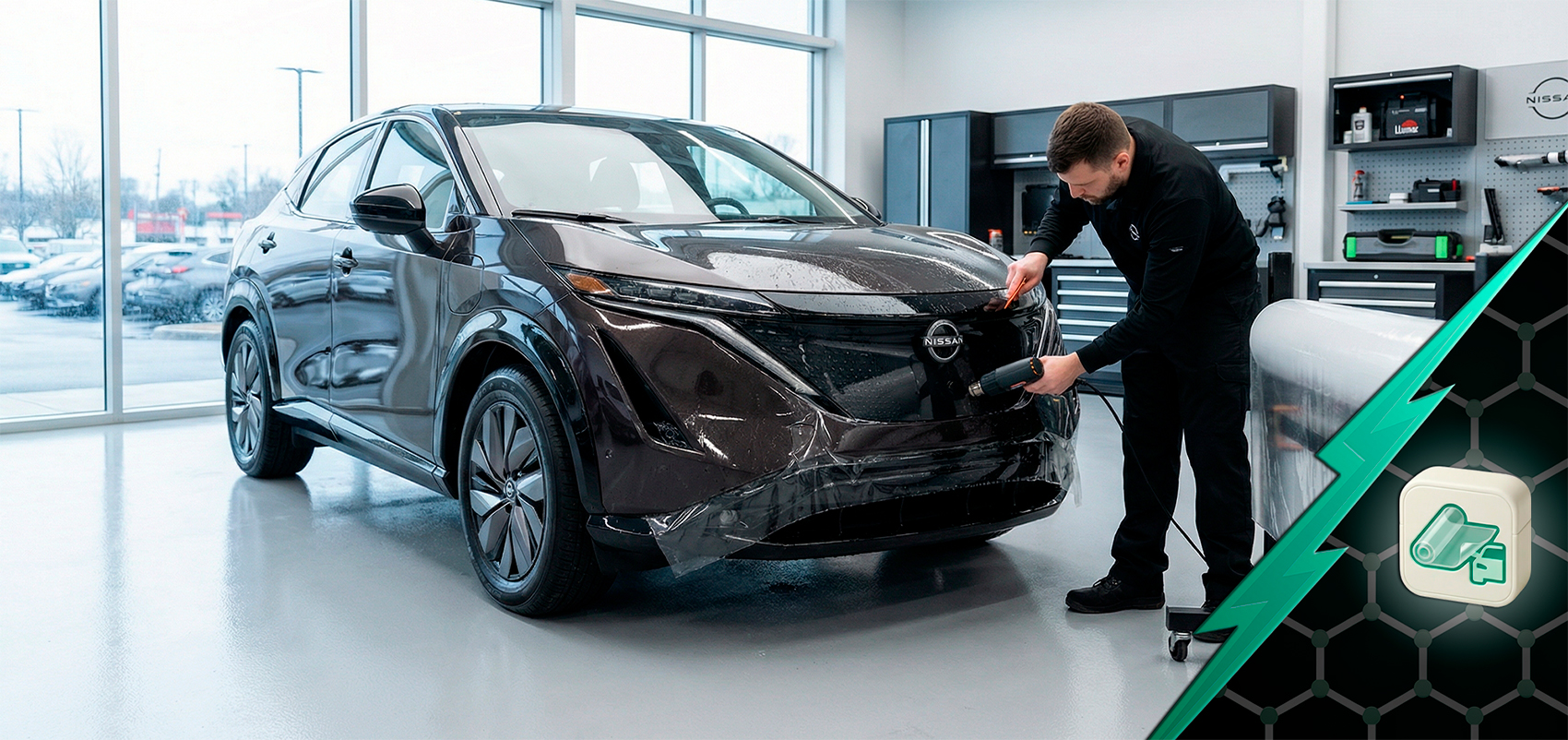 Оклейка антигравийной пленкой Nissan