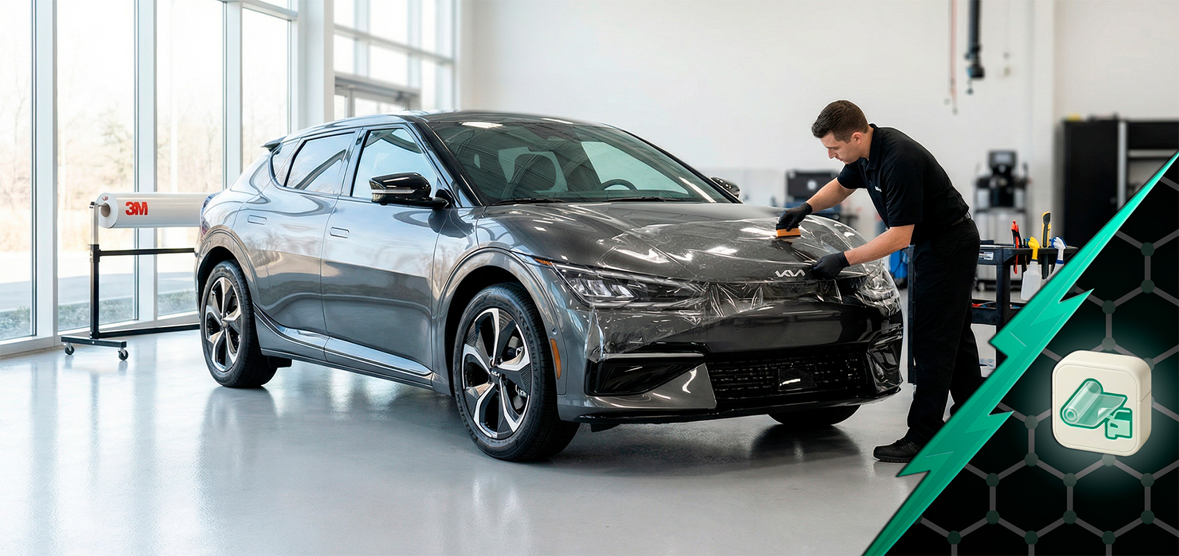Оклейка антигравийной пленкой Kia