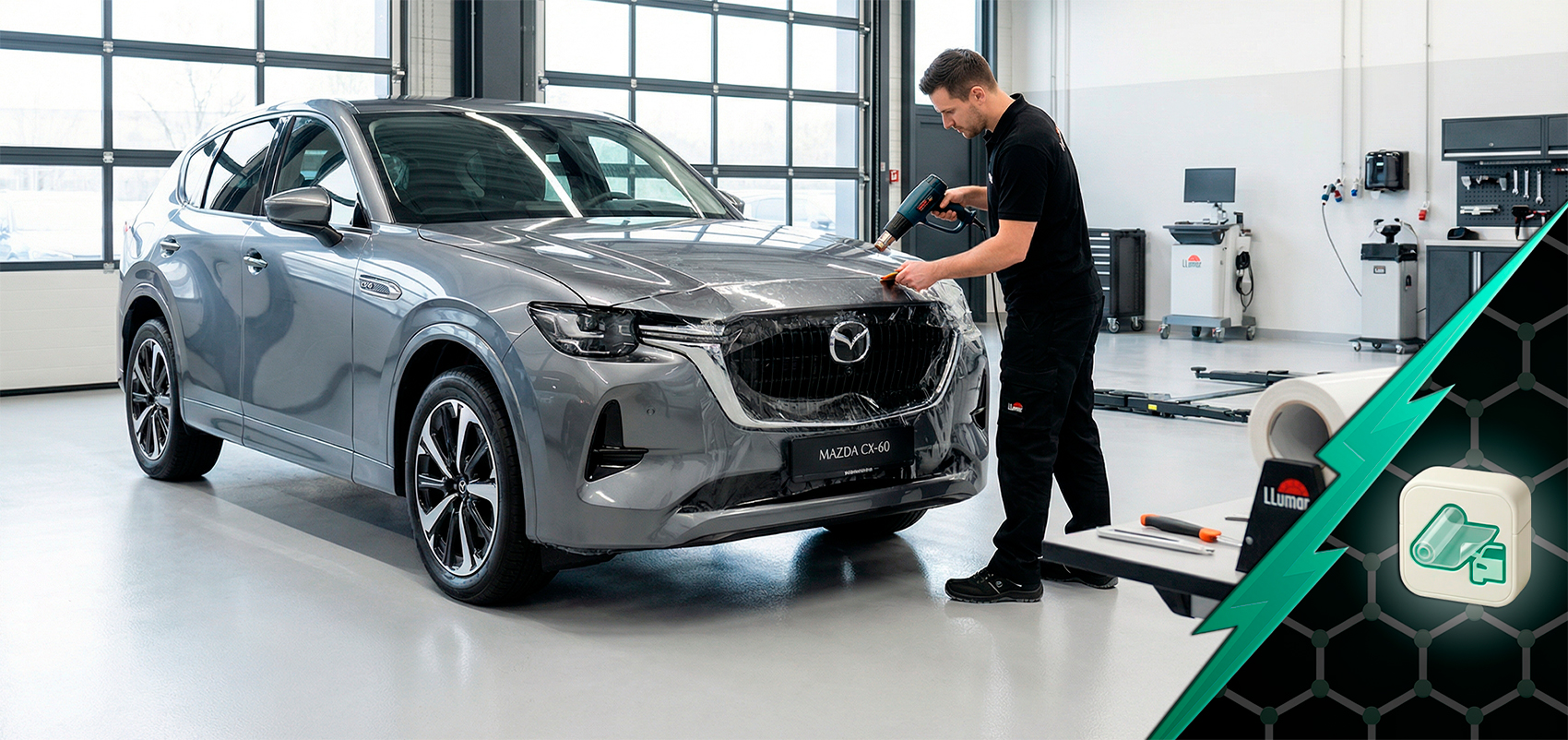 Оклейка антигравийной пленкой Mazda